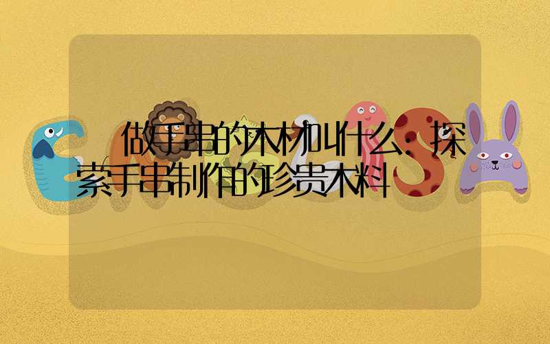 做手串的木材叫什么:探索手串制作的珍贵木料